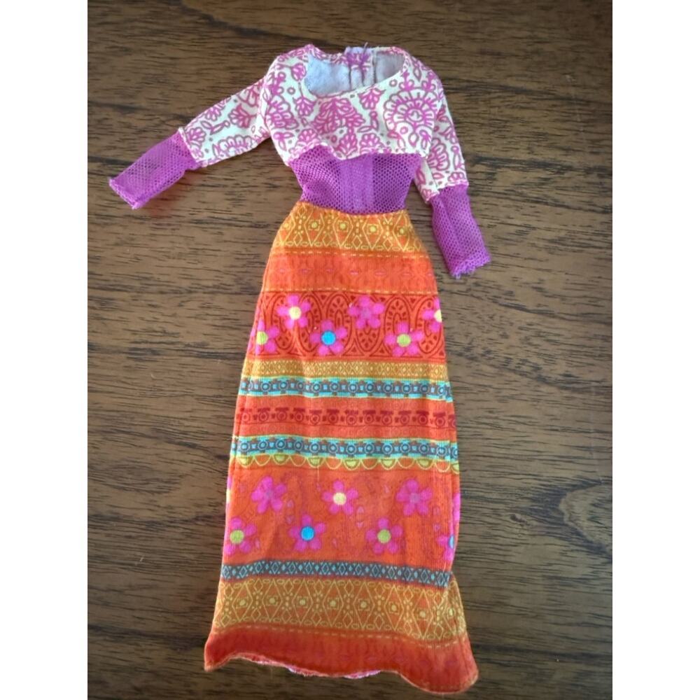 🩷 2000 Barbie Teresa Flower Girl Boho Floral Maxi Dress
